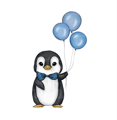 Penguin Holding Balloon, Penguin Clipart, Bento Kids, Whiteboard Art, Penguin Cartoon, Penguin Drawing, Penguin Art, Birthday Clipart, Cartoon Character Pictures