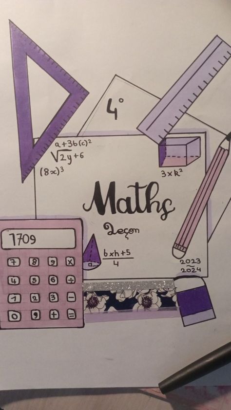 Cover Page Maths Project, Revision Book Cover Ideas, Math Projects Cover Page, Maths Notebook Decoration, Maths Index Page Design, Index Design For Maths Project, Math Design For Notebook, Maths Page Design, School Book Covers Math