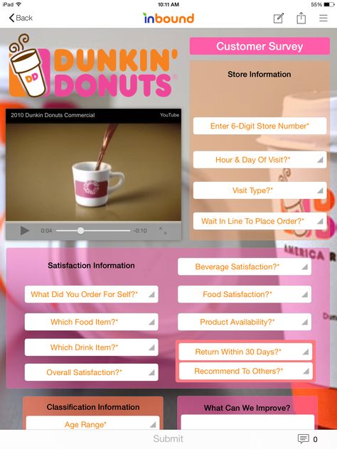 Example Demo Restaurant Survey form on inBound app. Survey Form, Customer Survey, Waiting In Line, Restaurant, Social Media, Media, 10 Things