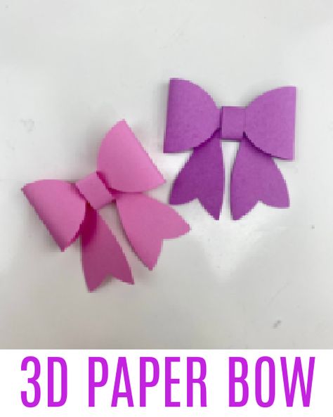 Bows On Cricut, Paper Bows Diy Templates, Cricut Bow Template Svg Free, How To Make Paper Bows, Paper Bow Template, Paper Bows Diy, Paper Bows, Package Bows, Diy Recycled Projects