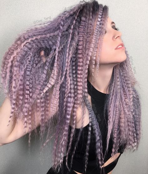 Crimped hair is making a big comeback. But this post-80s go around is serving up some styles we’ve never seen before. What tops the list? Colorful crimped hair and crimped updos are the current new faves. Crimped Hair Styles Crimping in hair styling creates a fancy texture, builds up and helps to maintain volume of … Hair Crimper, Crimped Hair, 80s Hair, Hair Color Purple, 짧은 머리, Trending Hairstyles, Grunge Hair, Big Hair, Short Hairstyles For Women