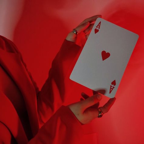 Red Aesthetics, Valentine Photo Shoot, Aries Birthday, Baby Christmas Photos, Studio Portrait Photography, Poker Game, Ace Of Hearts, Luxury Stationery, Red Monochrome