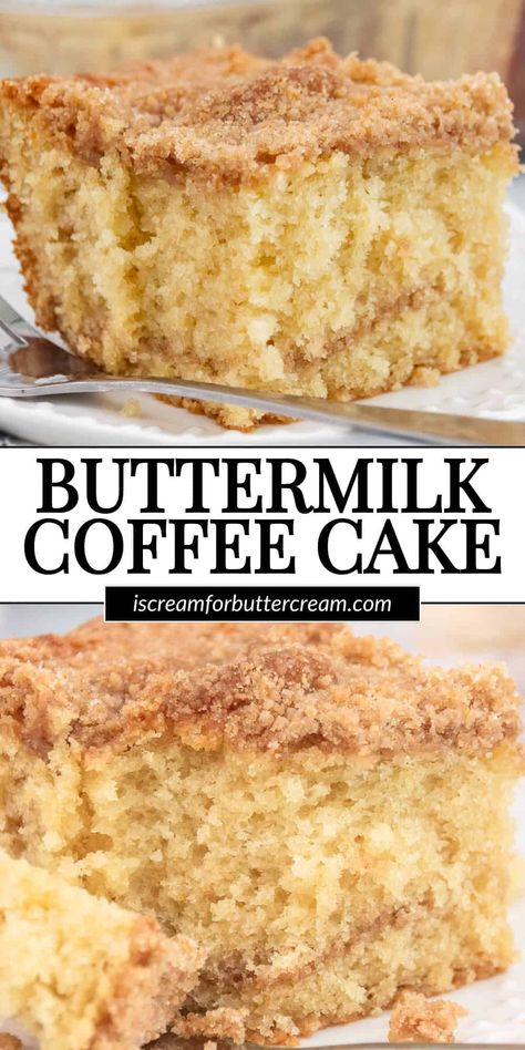 Homemade Cinnamon Coffee Cake, Coffee Cake Recipes With Buttermilk, Easy Desserts With Buttermilk, Food With Buttermilk, Buttermilk Cinnamon Coffee Cake, Using Buttermilk In Recipes, Cakes With Self Rising Flour, French Coffee Cake, Small Coffee Cake Recipes