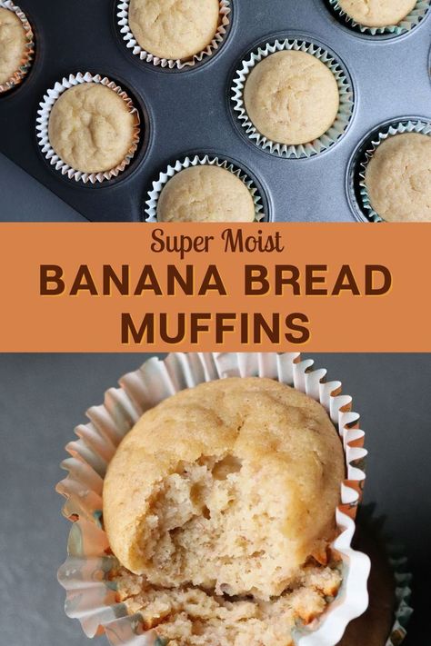 Best Banana Bread Muffins with Cinnamon Easy Banana Dessert Recipes, Best Banana Bread Muffins, Moist Banana Bread Muffins, Banana Cinnamon Muffins, Moist Banana Muffins, Super Moist Banana Bread, The Best Banana Bread, Banana Dessert Recipes, Banana Bread Muffins