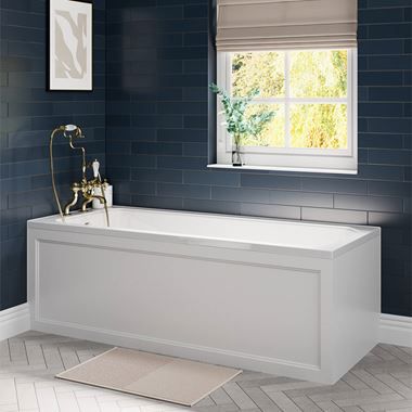 Search results for 'bath panel' | Drench Tiled Bath Panel, Bath Side Panel, Panel Bathroom, Burlington Bathroom, 3d Bathroom Design, Wood Panelling, Woodland House, Dark Panels, Wooden Bath