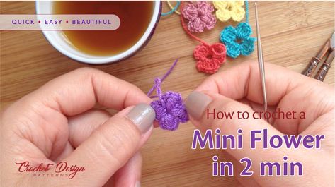 In this video You will learn how to crochet an easy and beautiful mini flower with cotton yarn or thread, this is a flower that can be used in so many projects to embellish and decor. The written instructions are given as subtitles, just activate the title! hope this tutorial help you create as many flowers as you need in a very short time! Enjoy! :) Mini Flower Crochet, Crochet Small Flower, Crochet Puff Flower, Crochet Rose Pattern, Scrap Yarn Crochet, Fiber Crafts, Crochet Flowers Easy, Crochet Flowers Free Pattern, Crocheting Ideas