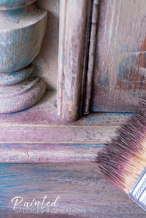 Furniture Painting with Wax! - Salvaged Inspirations Remodel Furniture Diy, Furniture Diy Ideas, Wax Furniture, Chalk Painted Furniture, Chalk Paint Furniture Diy, Buffet Makeover, Salvaged Inspirations, Club Furniture, Pink Furniture