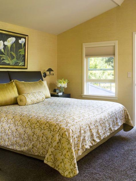 Consider these tips and resources as you set out on the adventure of shopping for flooring. #buyingcarpet #shoppingforflooring #choosingcarpet #carpetcolors #bhg Bedroom Dark Carpet, Yellow Bedroom Decor, Bedroom Dark, Dark Carpet, Yellow Bedroom, Black Pillows, Bedroom Black, Beige Carpet, Traditional Bedroom