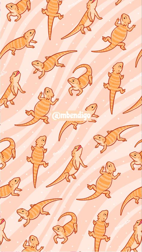 Cute Lizard Wallpaper, Bearded Dragon Art Cute, Bearded Dragon Wallpaper Iphone, Bearded Dragon Illustration, Lizard Illustration Cute, Bearded Dragon Painting, Bearded Dragon Wallpaper, Bearded Dragon Drawing, Reptile Wallpaper