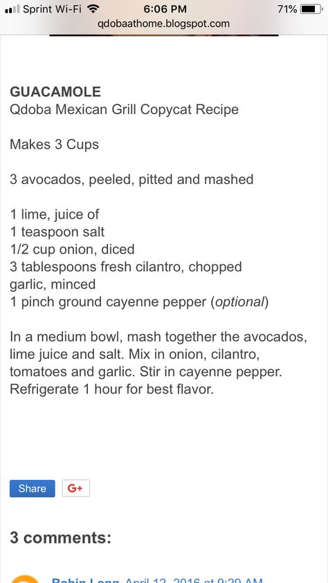 Guacamole recipe mimicking Qdoba Qdoba Guacamole Recipe, Qdoba Recipes, Copycat Qdoba, Mild Sauce Recipe, Guacamole Recipes, Guac Recipe, Big Family Meals, Mexico Food, Dinners To Make