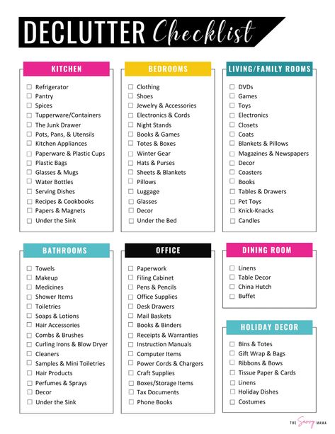 FREE Decluttering Checklist: Tidy Up with Ease Free Checklist Template, Decluttering Checklist, Plan Your Life, Declutter Checklist, House Makeovers, Apartment Checklist, Magnetic Paper, Declutter Your Life, House Cleaning Checklist