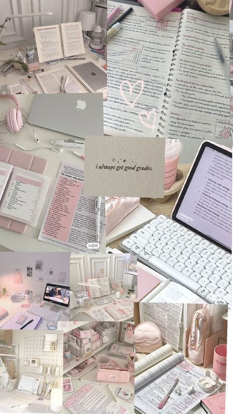 Wallpaper School Aesthetic, Pink Atheistic, Study Wallpaper Aesthetic, Manifesting School, Wallpapers School, Wallpapers Motivation, Pink Study, Study Wallpaper, School Wallpaper