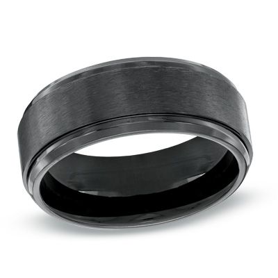 This ring features a lustrous brushed satin finish and polished beveled edges, for a simple but striking look. How To Clean Gold, Clean Gold Jewelry, Comfort Fit Wedding Band, Mens Wedding Bands Tungsten, Black Wedding Band, Black Wedding Rings, Titanium Wedding Rings, Titanium Wedding Band, Peoples Jewellers