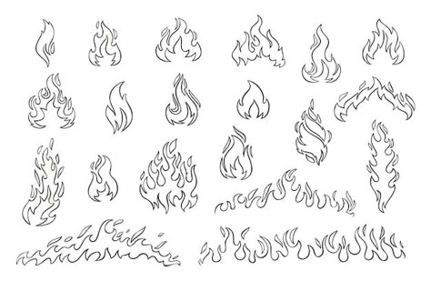 Fire Outline, Destiny Tattoo, Fire Vector, Symbol Drawing, Fire Drawing, Fire Icons, Flame Tattoos, Reading Notebook, Outline Illustration