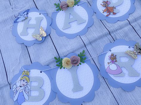 Disney Princess Banner, Cinderella Birthday Banner, Princess Banner, Cinderella Theme, Cinderella Birthday Party, Cinderella Princess, Princess Theme Party, Cinderella Birthday, Half Birthday