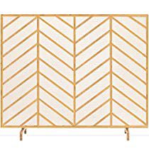 Check this out on Amazon Chevron Fireplace, Gold Fireplace Screen, Iron Fireplace Screen, Metal Fireplace, Iron Fireplace, Copper Paint, Old Fireplace, Fire Damage, Fireplace Screen