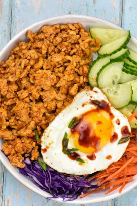 Korean Ground Chicken, Ground Chicken Bowls, Protein Chicken Recipes, Low Carb Recipes Dinner, High Protein Low Carb Recipes Dinner, Best Ground Turkey Recipes, High Protein Chicken Recipes, Ground Turkey Recipes Easy, High Protein Chicken