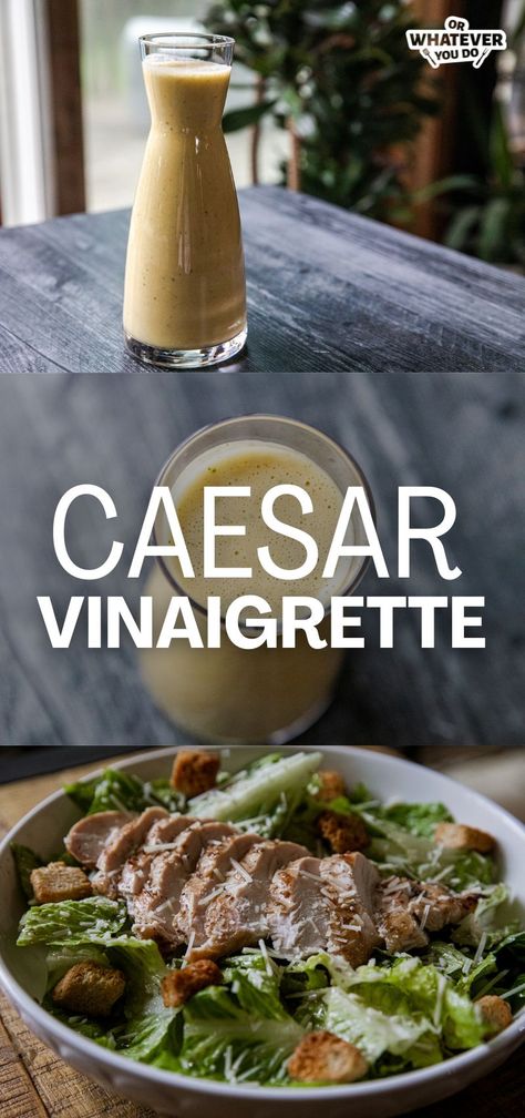 Your New Favorite Homemade Dressing Is Our Caesar Vinaigrette! Diy Caesar Salad Dressing, Light Caesar Dressing, Cesar Dressing Healthy, Low Fat Caesar Dressing, Ceasar Vinaigrette Dressing, Cesar Dressing Easy, Easy Light Ceasar Salad Dressing, Caesar Salad Dressing Vinaigrette, Caesar Salad Dressing No Mayo