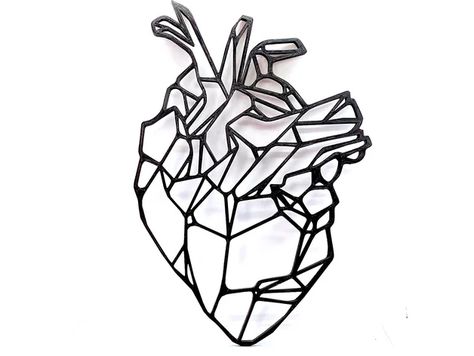 Just an anatomical heart wall art. If you print this, please mention me: IG: @vinckdintr @corato_hacker_space Human Heart Art, Anatomical Heart Drawing, Anatomical Heart Art, Paper Carving, Heart Wall Art, Heart Drawing, Geometric Heart, Anatomical Heart, Black White Art