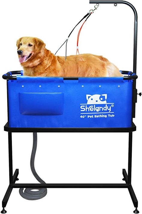 Dog Tub, Dog Grooming Tubs, Dog Bathroom, Dog Washing Station, Dog Breeds Medium, Dog Wash, Dog Bath, Cat Grooming, Medium Dogs