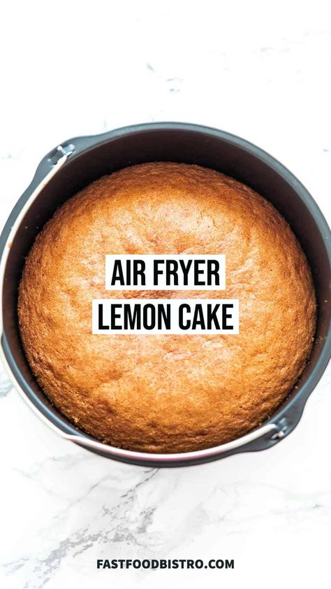 Yes, it is very easy to bake in the Air Fryer. You can bake this Air Fryer lemon Cake in less than 30 minutes. It is sweet, moist, and a hint of lemon. Air Fryer cakes are smaller than a regular cake but they are just as tasty and moist. Want to try? Visit fastfoodbistro.com for the full recipe and instructions Bake In The Air Fryer, Air Fryer Cake Recipes, Regular Cake, Actifry Recipes, Air Fryer Recipes Dessert, New Air Fryer Recipes, Air Fryer Recipes Snacks, Air Fryer Cooking Times, Air Fried Food