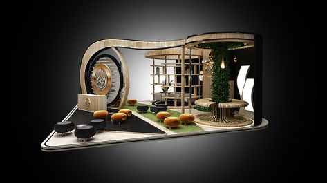 ALASEMA GROUP BOOTH on Behance Interior Design Presentation Layout, Tv Set Design, Museum Exhibition Design, Architecture Drawing Plan, Small House Front Design, Interior Design Presentation, Kiosk Design, Home Stairs Design, Stall Designs