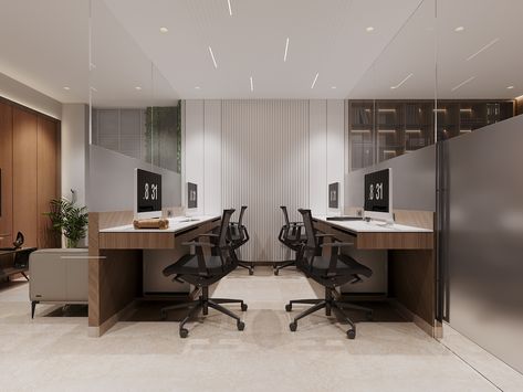 Office Workstation Design Modern, Staff Area Design Office, Minimalistic Office Design, Work Stations Office Design, Office Workstation Ideas, Aviation Office, Modern Office Interior Design, Ceo Office Design, Law Office Design