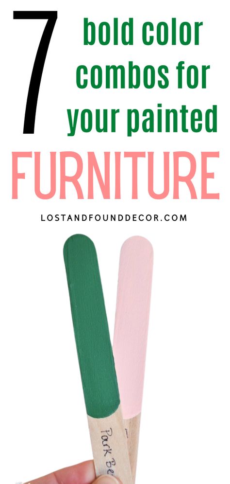 Bold Painted Furniture, Colourful Furniture Diy Paint Colors, Two Tone Furniture Color Combos, Colourful Painted Furniture, Color Block Furniture, Fun Painted Furniture, Colorful Painted Furniture, Interior House Paint Color Combinations, Painted Desks Ideas Colors