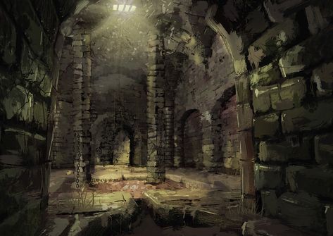 ArtStation - Dungeon Sewer Concept Art, Dungeon Concept Art, Dungeon Art, Dungeon Aesthetic, Darkest Dungeon, High Fantasy, Interior Art, Fantasy Landscape, Desktop Wallpaper