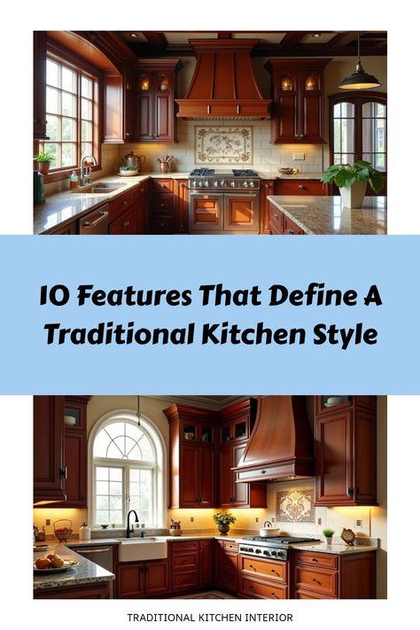 Traditional kitchen featuring ornate molding and decorative tile backsplash Traditional Kitchen Interior, Decorative Backsplash, Traditional Kitchens, Farmhouse Vibes, Vintage Hardware, Kitchen Needs, Cozy Farmhouse, Kitchen Interior Design, Functional Kitchen