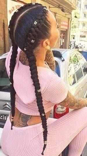 Dutch Boxer Braids, Boxer Braids Hairstyles, Two French Braids, French Braid Ponytail, Boxer Braids, French Braid Hairstyles, Loose Braids, Braided Ponytail Hairstyles, Braids With Extensions