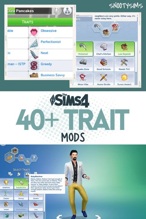 The top trait mods for The Sims 4. Sims 4 Cc Cute Mods, Sims 4 Cc Character Traits, Sims Personality Traits, Ts4 Personality Traits, More Sims 4 Traits, Sims 4 Personality Traits Mod, Sims 4 Unlimited Likes, Personality Sims 4 Cc, All Sims 4 Packs