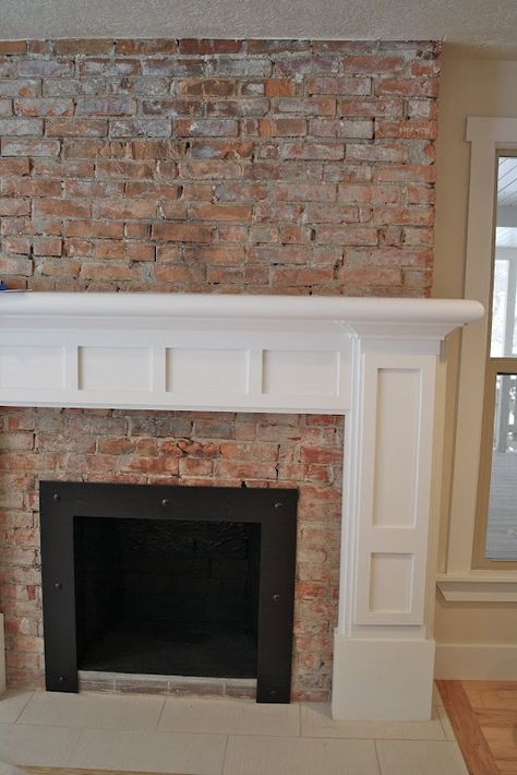 fireplaces with exposed brick | Brick Fireplace Mantles Brick Pavers Fireplace Surround, Full Brick Wall Fireplace, Red Brick Fireplace Mantle, Antique Brick Fireplace, Brick Fireplace Mantles, Windmill Model, Exposed Brick Fireplaces, Red Brick Fireplaces, Fireplace Redo