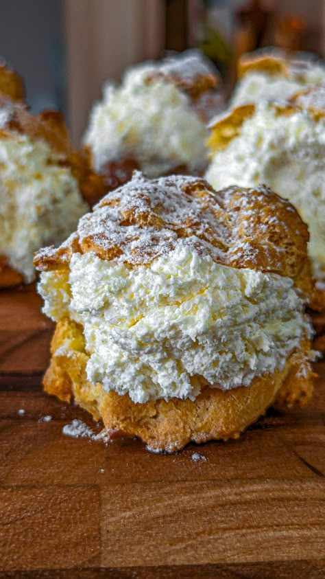 2. This Heartwarming Recipe Shows You How to Recreate Mom’s Famous Cream Puffs Creampuffs Dessert Recipe, Famous Cream Puffs, Giant Cream Puff Recipe, My Pins Recipes, Cream Puffs Recipe Choux Pastry, Dessert Dough Recipes, Patisserie Cream Recipe, Pastry Easy Recipe, Betty Crocker Cream Puffs Recipe