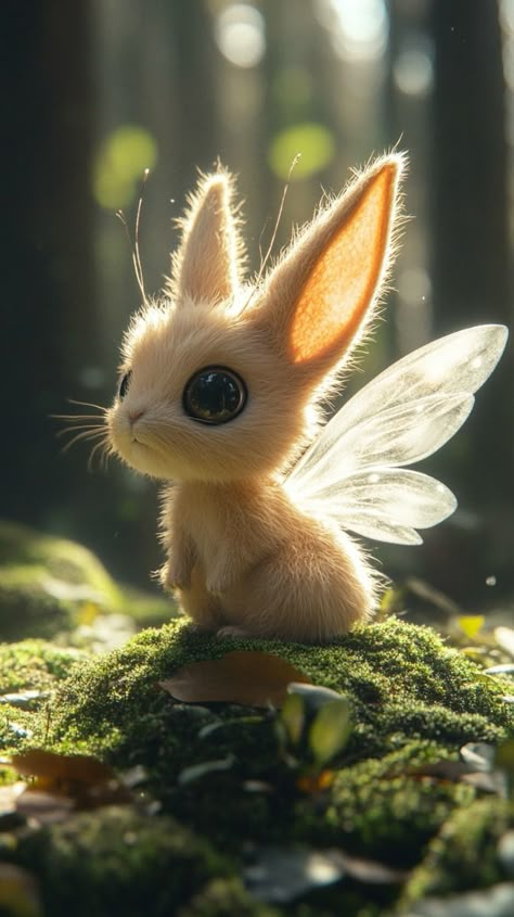 Alien creature, cute fairy-tale animal Fantasy Animals Magical Creatures Cute, Fantasy Cute Creatures, Mythology Creatures Art, Pink Goddess Aesthetic, Cute Fantasy Pets, Hybrid Animals Fantasy Creatures, Cute Mystical Creatures, Magical Familiar, Forest Creatures Mythical