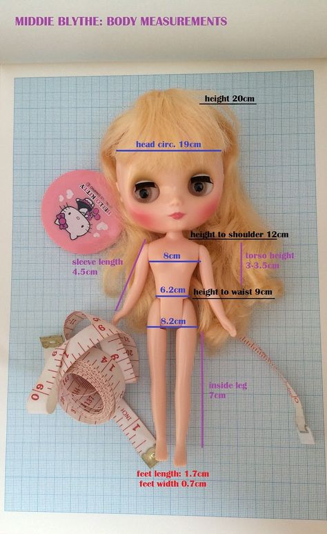 Body_measurements_Middie_Blythe | Suzu S | Flickr Blythe Clothes, Barbie Dress, Blythe Doll, Diy Doll, Blythe Dolls, Body Measurements, Art Dolls, Doll Clothes, Disney Princess