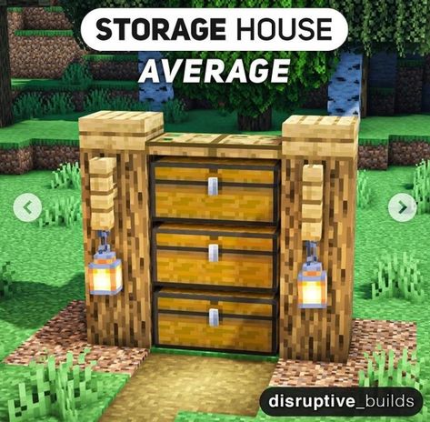 Minecraft Outside Storage, Chest Ideas Minecraft, Chest Design Minecraft, Storage Ideas For Minecraft, Minecraft Ideas Outdoor, Minecraft Compost Area, Minecraft Outdoor Decoration Ideas, Minecraft Outdoor Storage, Mincraft Doorways Ideas