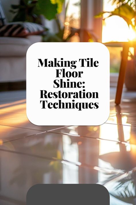 Learn how to restore the shine to your tile floors with effective restoration techniques. This guide covers deep cleaning to remove built-up grime, using the right pH-neutral floor cleaners, and applying a high-quality tile polish or wax. Discover how buffing the floor can enhance its natural gloss, giving your tiles a long-lasting, brilliant shine. Polish Tile Floors, Shiny Tile Floors, Clay Tile Floor, How To Make Tiles, Brick Tile Floor, Sparkle Tiles, Tile Floor Cleaner, Neutral Floor, How To Make Ceramic