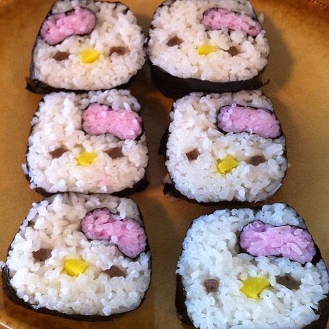 <b>ALMOST.</b> But not quite, because yum. Hello Kitty Sushi, Images Hello Kitty, Charmmy Kitty, Kawaii Cooking, Cute Snacks, Think Food, Hello Kitty Pictures, Hello Kitty Items, Kawaii Food