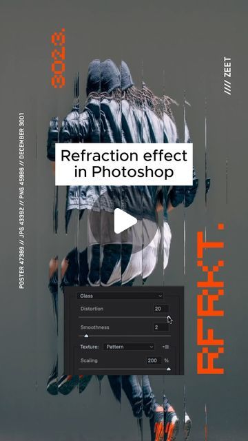 Photo Effects Photoshop, Photoshop Editing Photo Effects, Glass Effect Illustrator, Photoshop Effects Tutorial, Glass Effect Photoshop, Glass Refraction, Glass Photoshop, Creative Photo Editing, Photoshop Tutorial Graphics