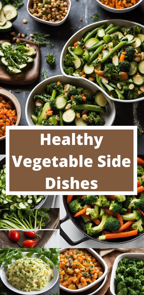 Stay healthy with these nutritious and delicious vegetable side dishes. Perfect for any meal, these recipes are both tasty and good for you! #HealthyEating #VeggieSides #CleanEating Low Carb Vegetable Recipes Side Dishes, Sauteed Veggies Side Dishes, Low Fat Vegetable Recipes, Mostly Vegetable Meals, Easy Veggie Sides Healthy, Green Veggies Sides, Raw Vegetable Side Dishes, Low Carb Vegetable Side Dishes, Veggie Sides Dishes