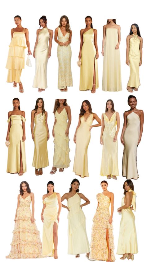 Yellow Bridal Party Dresses, Summer Bridesmaid Dresses Colors Shades, Yellow Pastel Bridesmaid Dresses, Bridesmaid Dresses Pastel Yellow, Yellow Wedding Bridesmaid Dress, Yellow Dresses Bridesmaid, Bridesmaid Dresses For Outdoor Wedding, Yellow Mix And Match Bridesmaid Dresses, Yellow Wedding Theme Bridesmaid Dress