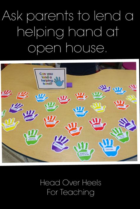 Class Donations Open House, Open House Gifts For Parents, Pto Open House Table Ideas, Classroom Donation Ideas, Meet The Teacher Night Ideas, Treats For Students, Open House Night, Teacher Wish List, Hands Open