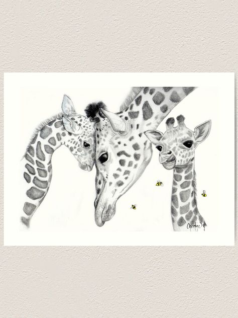 "Tastes Like Chicken" Art Print by Christinesartz | Redbubble Giraffe Drawing, Giraffe Pictures, Giraffe Family, Like Chicken, Giraffe Art, Chicken Art, Baby Tattoos, Zodiac Art, Mom Tattoos