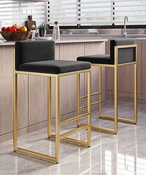 Kitchen Counter Chairs, Stool For Kitchen, Pub Kitchen, Breakfast Kitchen, Tall Stools, Bar Stools Kitchen Island, Velvet Stool, Breakfast Bar Stools, Home Bar Furniture