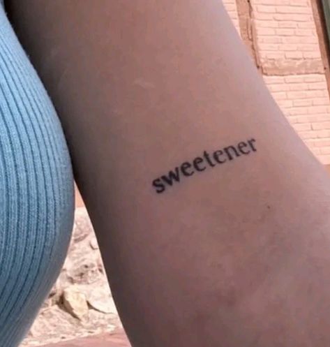 Sweetner Arianagrande Tattoo, Honeymoon Avenue Tattoo, Ariana Lyrics Tattoo, Sweet Disposition Tattoo, Ariana Inspired Tattoos, Sweetener Tattoo, Ariana Grande Inspired Tattoos, Ariana Grande Tattoos Inspired, Ariana Tattoos