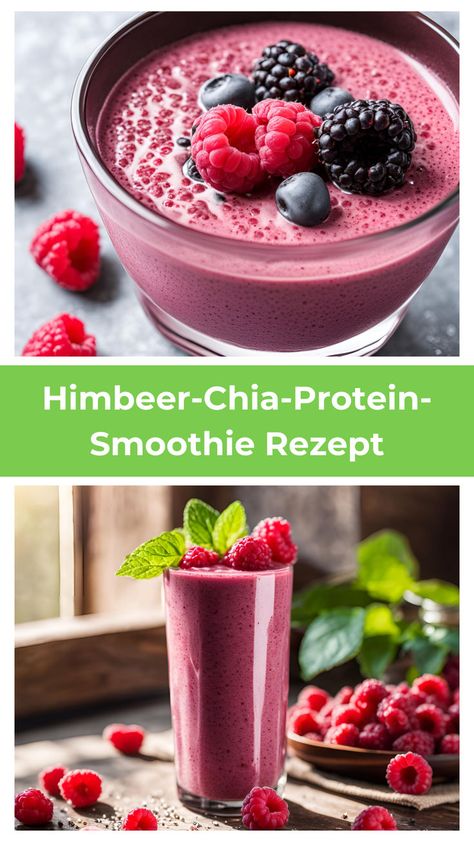 Dieser Himbeer-Chia-Protein-Smoothie ist die perfekte Mischung aus Frische und Nährstoffen – ideal nach dem Training oder als schneller Frühstückssnack! Workout Supplements, Protein Smoothie, Protein Shakes, Chia, Smoothie, Dessert, Drinks, Health, Quick Saves