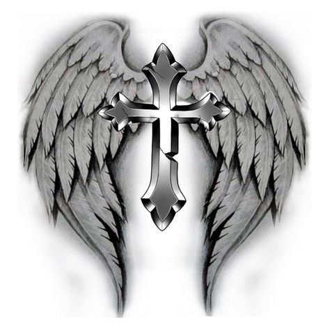 Cross With Wings Tattoo, Cross With Wings, Cross Drawing, Wing Tattoo Designs, Wing Tattoo, Flash Sheet, Tattoo Flash Sheet, Cross Art, Wings Tattoo