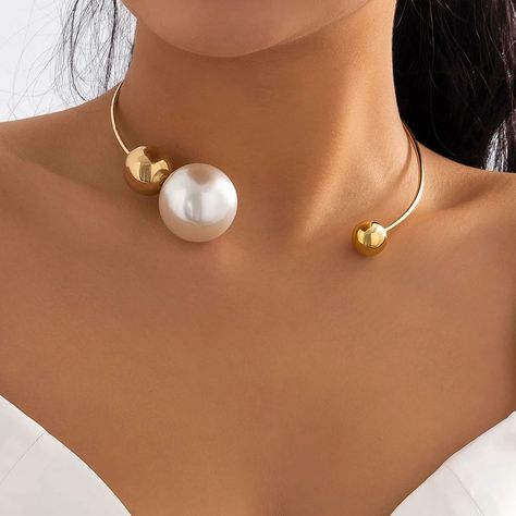 2251.0XAF 55% OFF|Elegant Goth Big White Imitation Pearl Choker Necklace for Women Ball Pendant Clavicle Chain Wedding Jewelry Collares 2022 New| |   - AliExpress Big Pearl Necklace, Elegant Goth, Big Pearl, Pearl Choker Necklace, Ball Pendant, Pearl Choker, Fashion Jewelry Necklaces, Necklace For Women, Wedding Jewelry