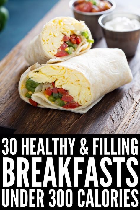 Breakfast Ideas Healthy Clean Eating, Breakfast Ideas Healthy, Menu Sarapan Sehat, Plats Healthy, High Protein Vegetarian Recipes, Low Calorie Breakfast, Under 300 Calories, Healthy Wraps, Vegetarian Menu